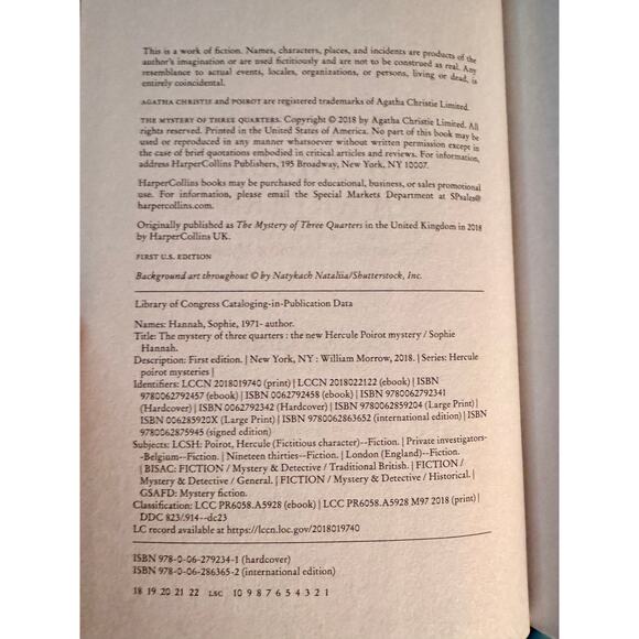 The Mystery of Three Quarters by Sophie Hannah - Picture 6 of 7